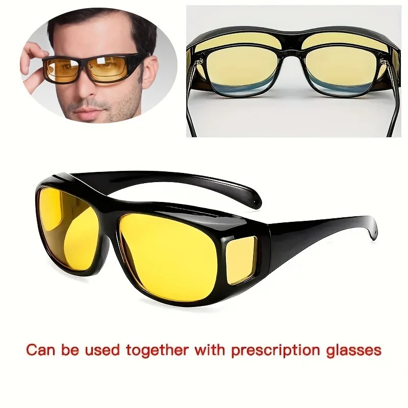 Vintage Fashion Glasses - ファッションヴィンテージスクエアフレームユニセックスナイトビジョンメガネ視覚疲労軽減レンズアンチグレア反射防止UV400アイウェア