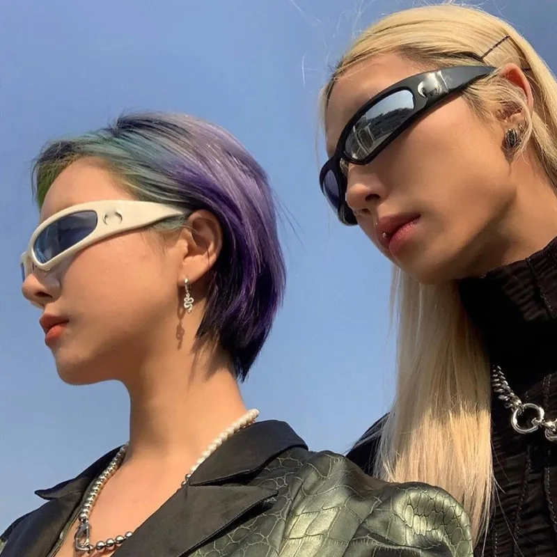 Vintage Fashion Tiktok - 樹脂製y2kサングラス,アウトドアスポーツ,サングラス,ムーンレンズ,ゴシック,ヒッピー,ヴィンテージ,uv400