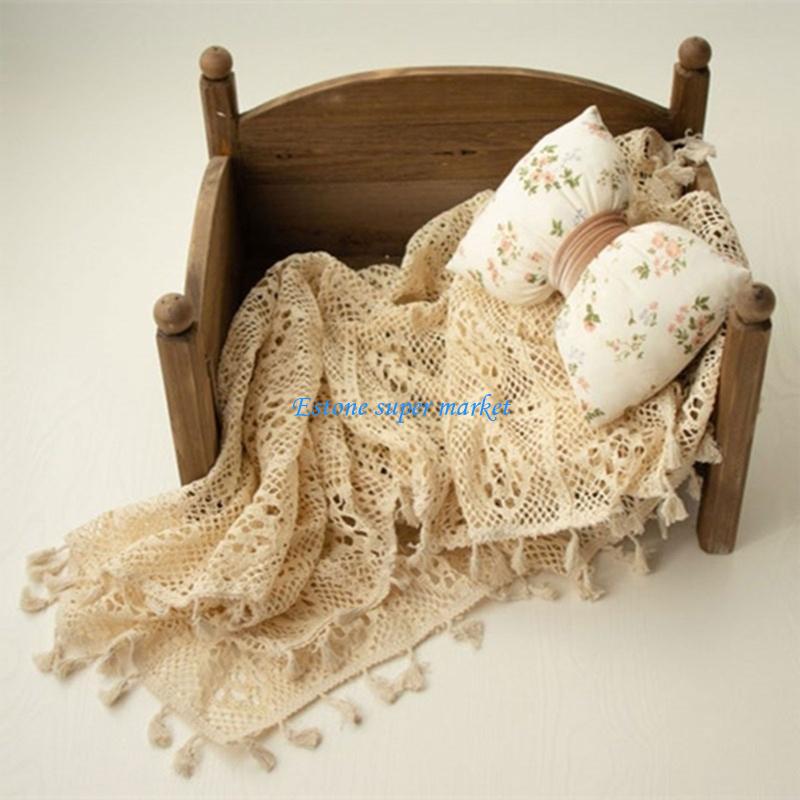 Vintage Fashion Ornaments - 090B 新生児の写真撮影の小道具ブランケットヴィンテージタッセルブランケット中空バスケットフィラー写真撮影装飾アクセサリー