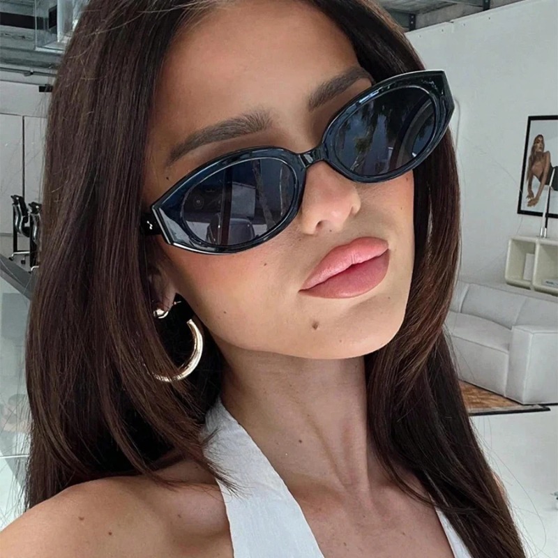 Vintage Fashion Glasses - ヴィンテージキャットアイサングラス女性レトロシェードブラックサングラス女性ファッション小さなフレームミラースクエアオキュロスデソル