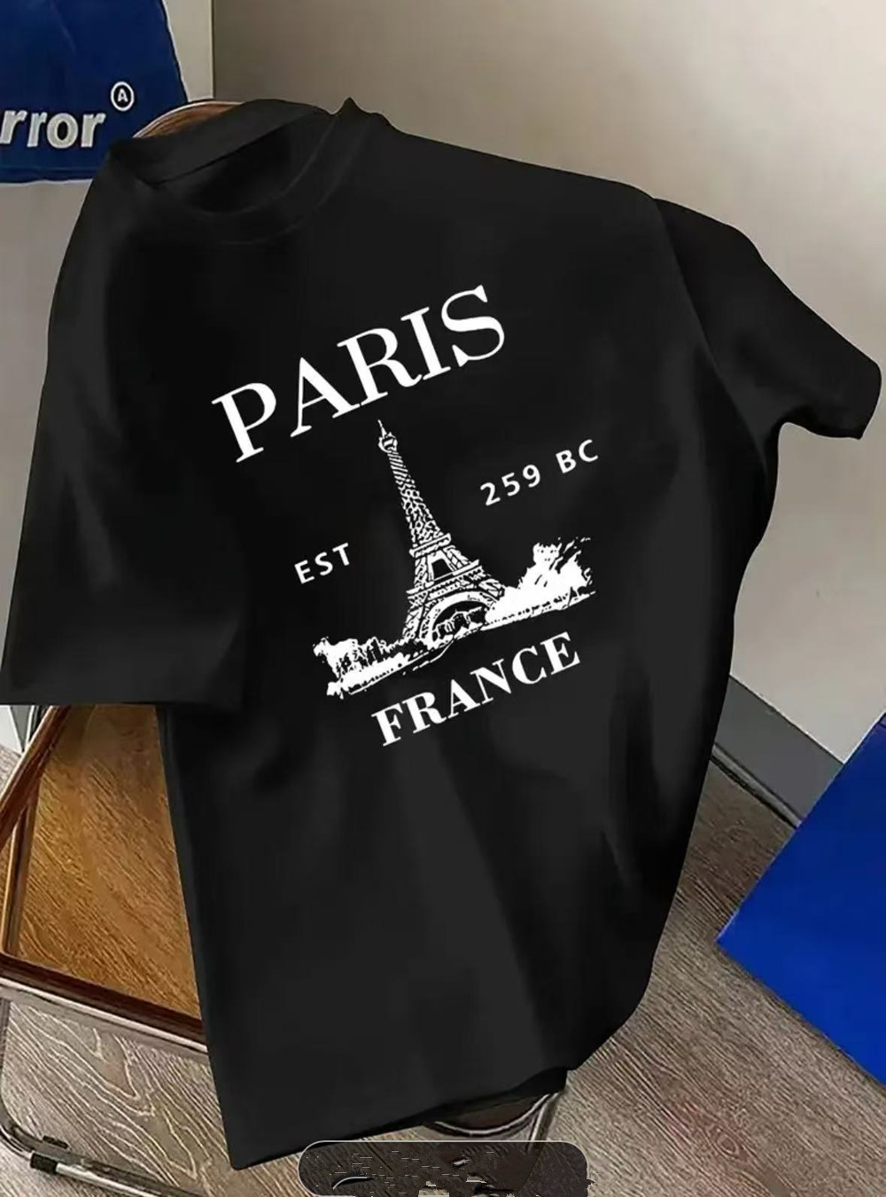 Vintage Fashion In Paris - トレンディなヴィンテージニューファッションメンズTシャツ、ラウンドネック、半袖、パリプリント、フランス