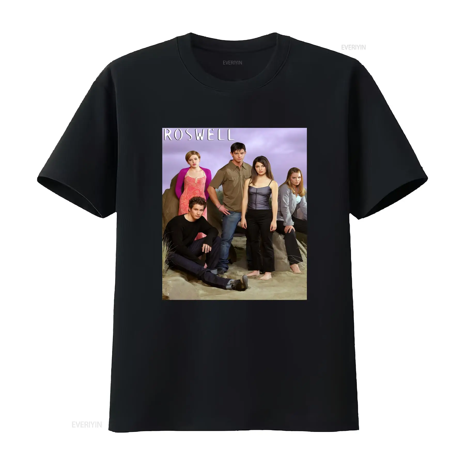 Vintage Fashion Tv - ロズウェル レトロテレビ番組Tシャツ ファッショナブルなプリントデザイン 快適なコットン素材 ファンに最適 ヴィンテージ風ウォッシュ加工