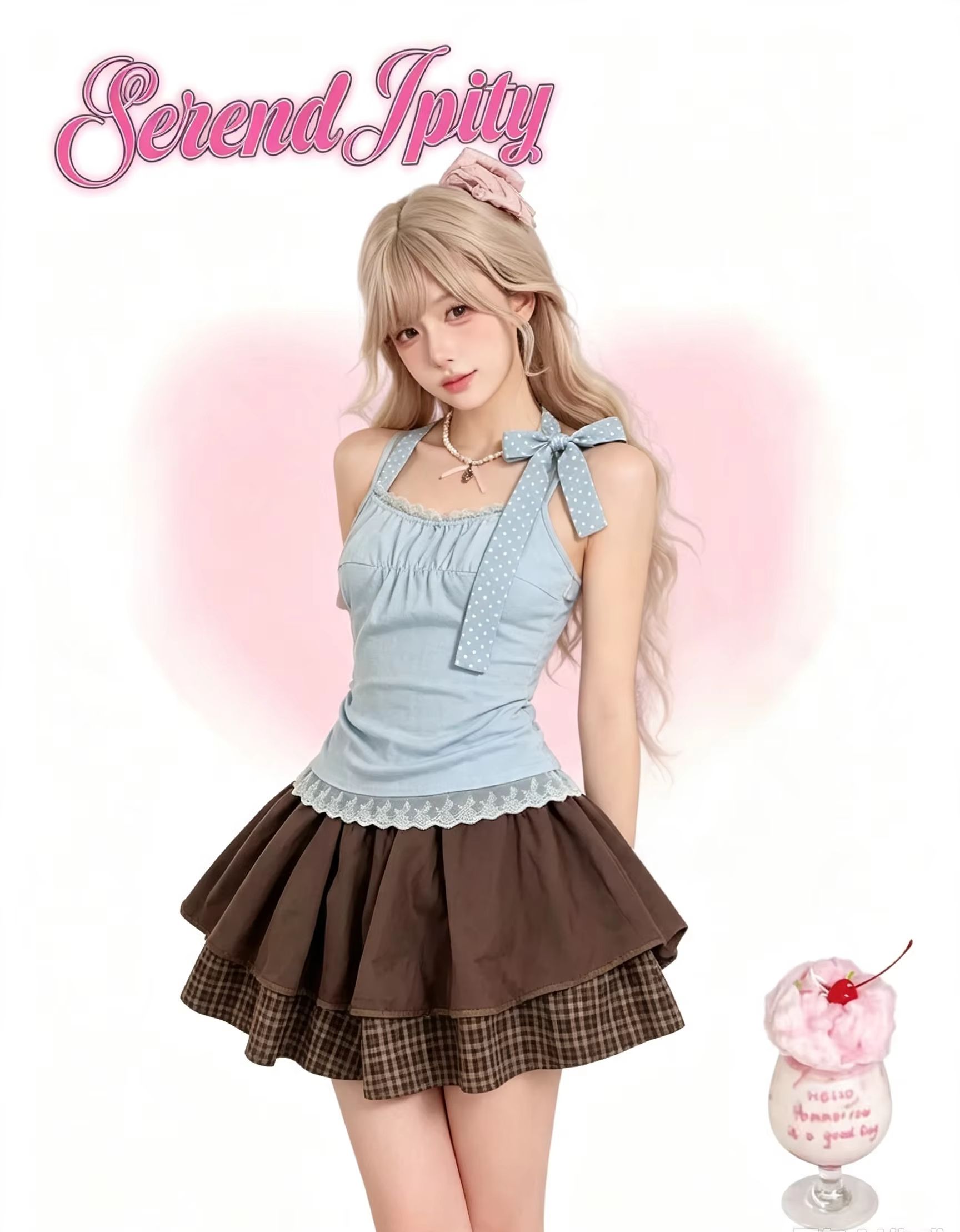 Vintage Fashion Outfit - 日本の原宿Y2Kヴィンテージスウィートロリータ2ピースセットアップ（女性用）スリムフィットベストエレガントミニスカートカジュアル韓国ファッションセット