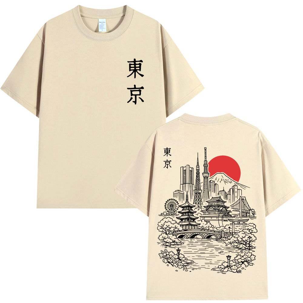 日本の東京スタイル桜旅行グラフィック Tシャツ男性女性ファッ - Vintage Fashion Tokyo のレビューと価格