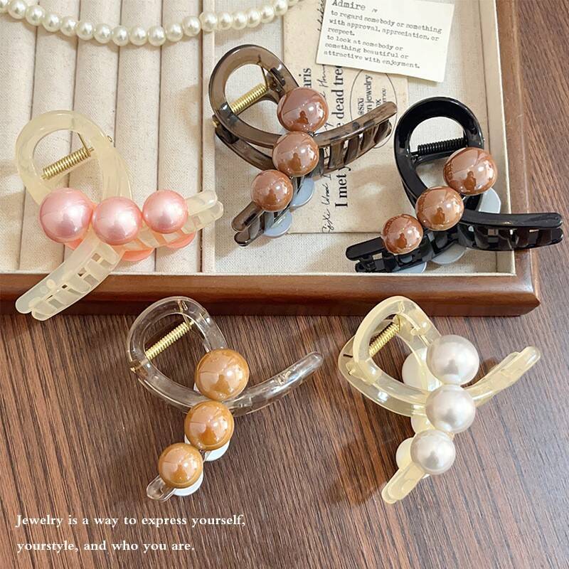 韓国パールクロスヘア爪カニ女性女の子のためのエレガントな髪飾 - Vintage Fashion Ornaments のレビューと価格