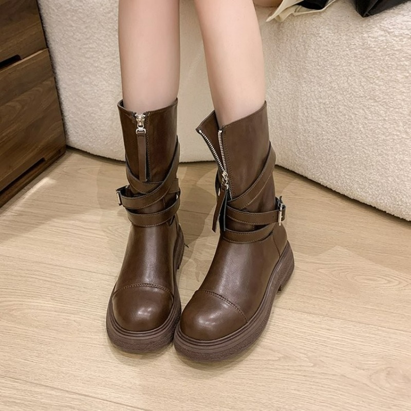 ヴィンテージ厚底ヒールレディースナイトロングブーツ ファッシ - Vintage Fashion Ladies のレビューと価格