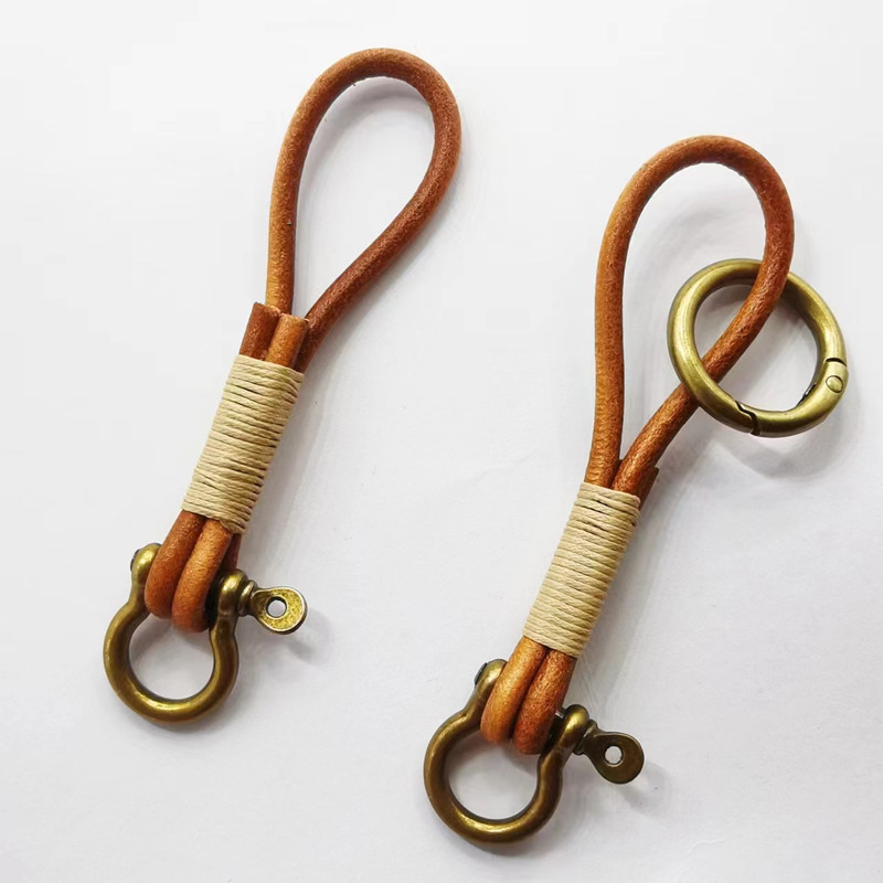 レザーランヤードフック レトロ牛革キーホルダー メンズ ヴィ - Vintage Fashion Ornaments のレビューと価格