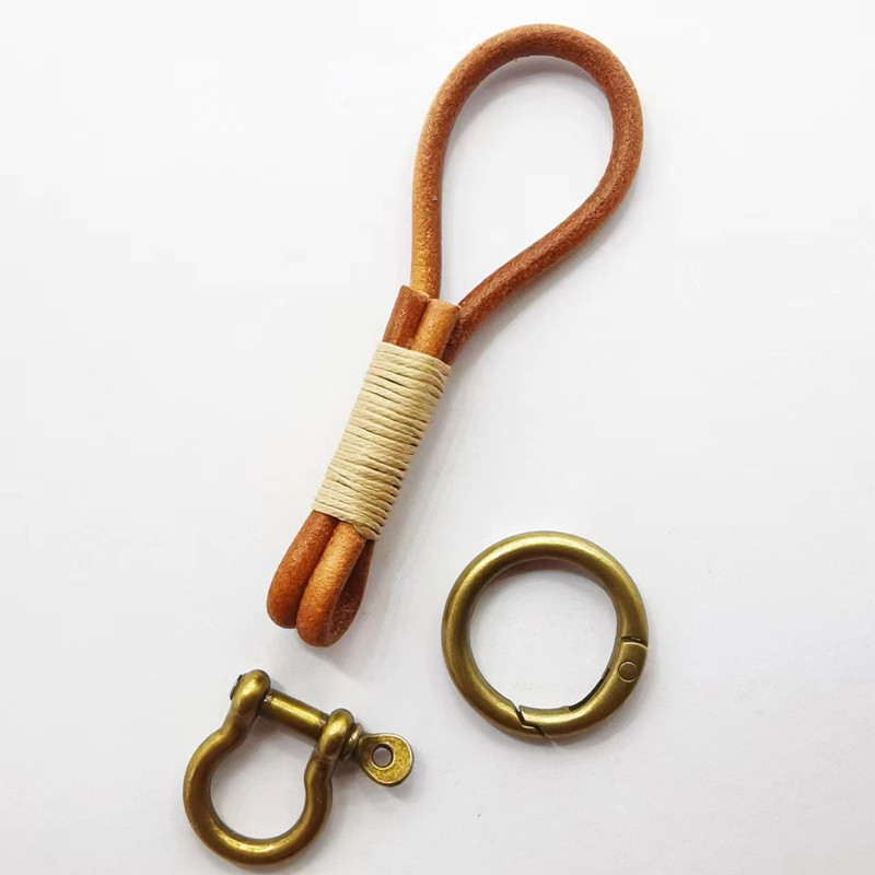 レザーランヤードフック レトロ牛革キーホルダー メンズ ヴィ - Vintage Fashion Ornaments のレビューと価格