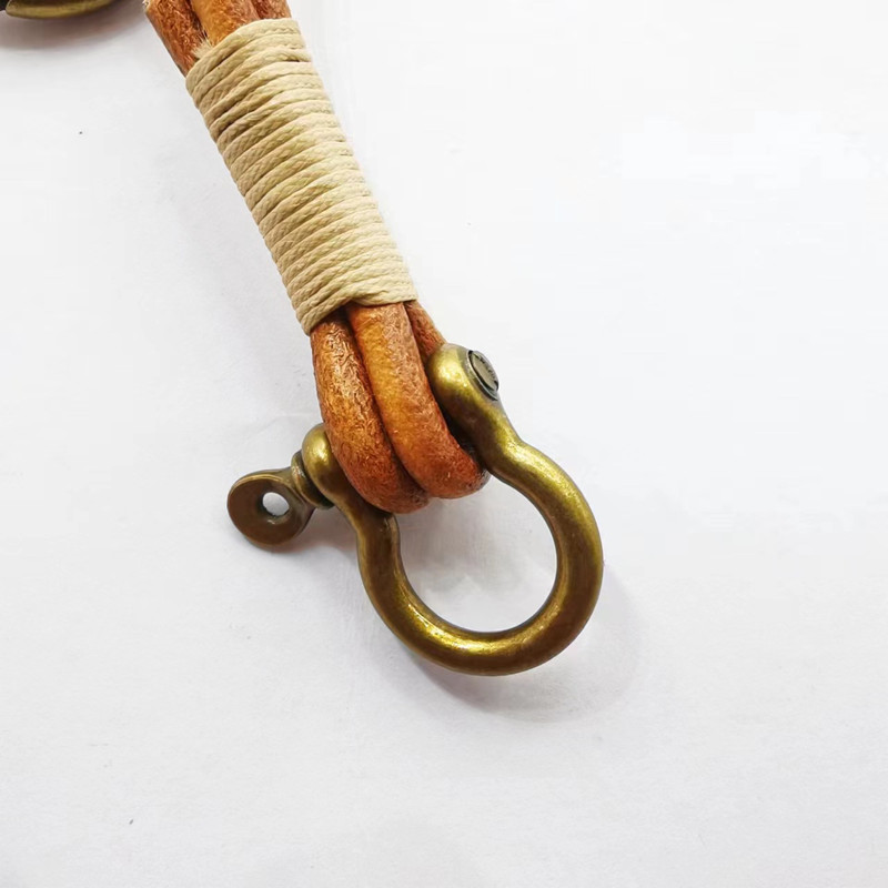 レザーランヤードフック レトロ牛革キーホルダー メンズ ヴィ - Vintage Fashion Ornaments のレビューと価格