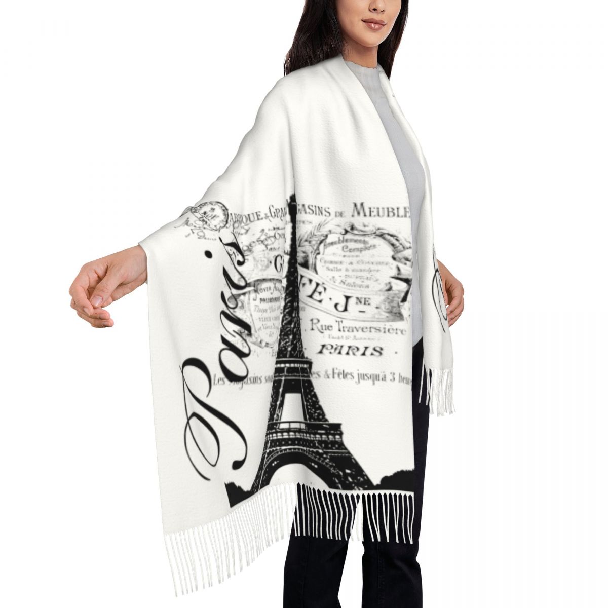 男性と女性のためのヴィンテージエッフェル塔スカーフ,カスタム - Vintage Fashion In Paris のレビューと価格