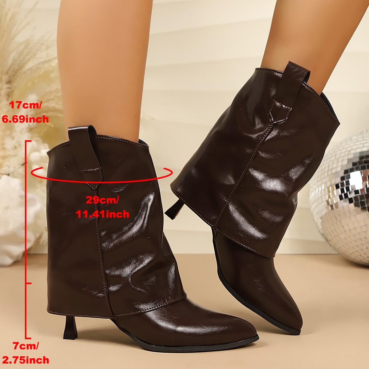 フランス風ヴィンテージポインテッドトゥスティレットショートブ - Vintage Fashion Style のレビューと価格