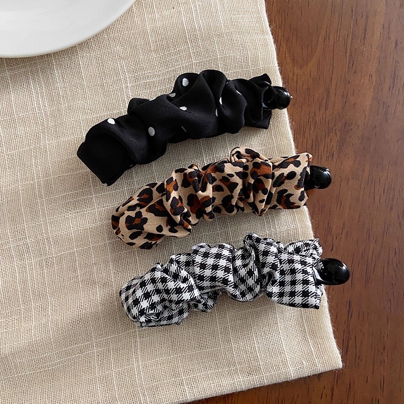 ヴィンテージヒョウ柄ドットチェック柄バナナヘアクリップ女性女 - Vintage Fashion Ornaments のレビューと価格