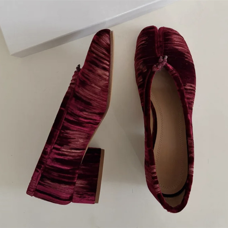 ファッションプリーツデザイナーフランネルスプリットトゥ女性用 - Vintage Fashion Style のレビューと価格