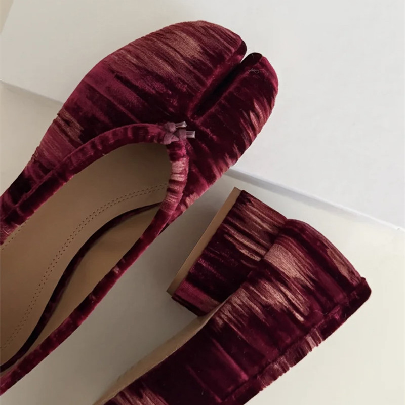 ファッションプリーツデザイナーフランネルスプリットトゥ女性用 - Vintage Fashion Style のレビューと価格