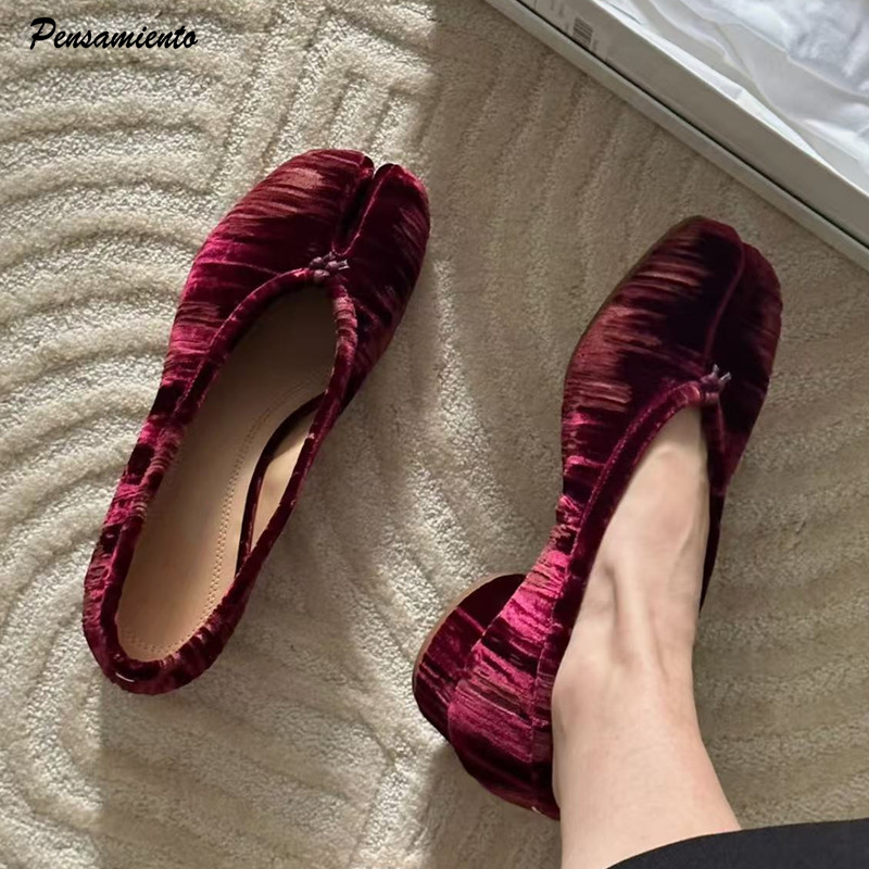ファッションプリーツデザイナーフランネルスプリットトゥ女性用 - Vintage Fashion Style のレビューと価格