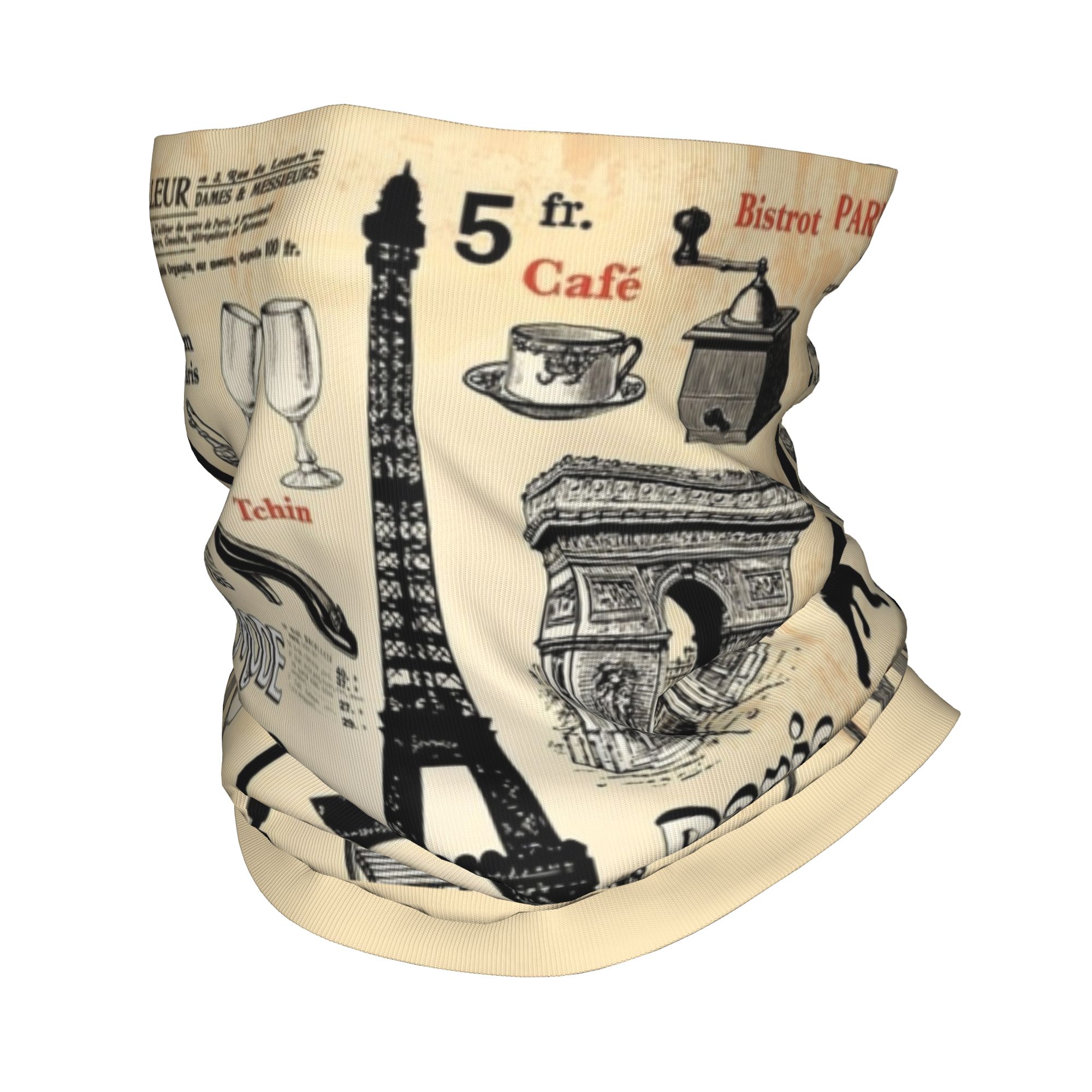 カスタムヴィンテージパリエッフェル塔バンダナ冬用ネックウォー - Vintage Fashion In Paris のレビューと価格