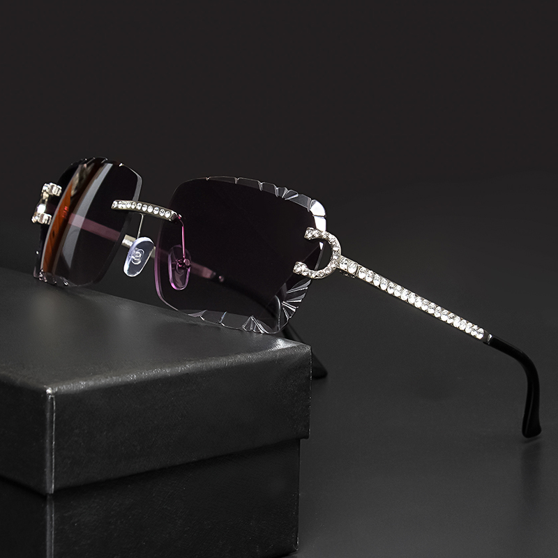 ファッションリムレススクエアサングラスヴィンテージダイヤモン - Vintage Fashion Glasses のレビューと価格