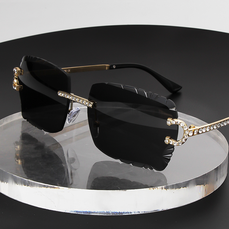 ファッションリムレススクエアサングラスヴィンテージダイヤモン - Vintage Fashion Glasses のレビューと価格
