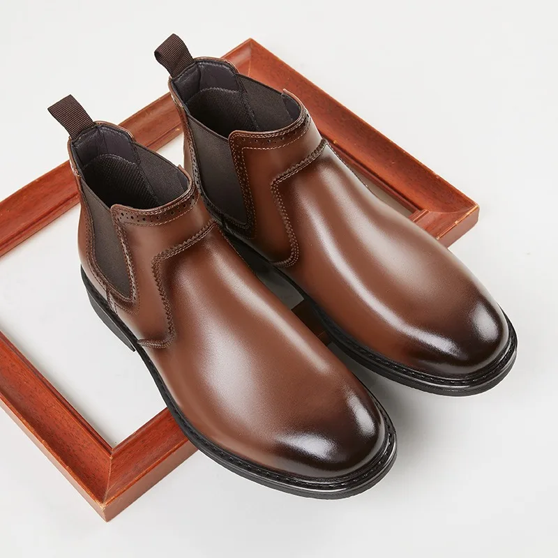 ヴィンテージメンズレザーオックスフォードブーツ高級ハンドメイ - Vintage Fashion Style のレビューと価格