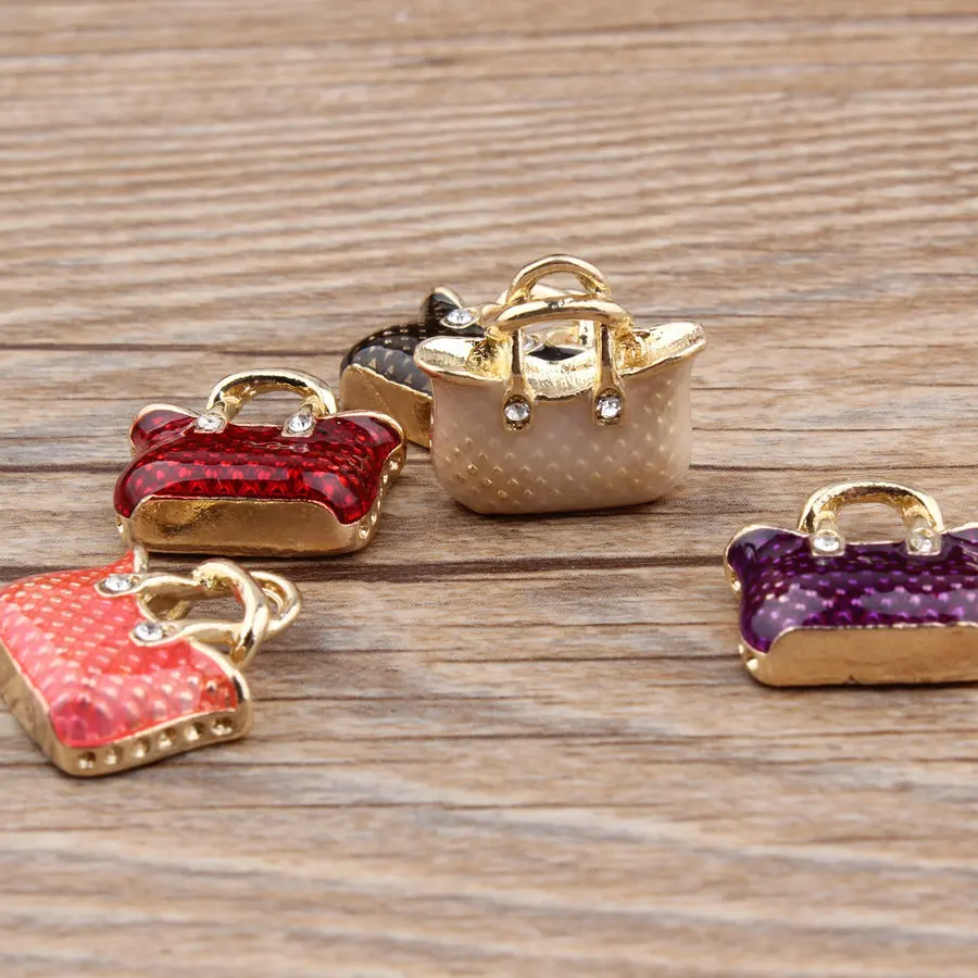 ヴィンテージメタルエナメルハンドバッグ,ペンダント,日曜大工 - Vintage Fashion Ornaments のレビューと価格