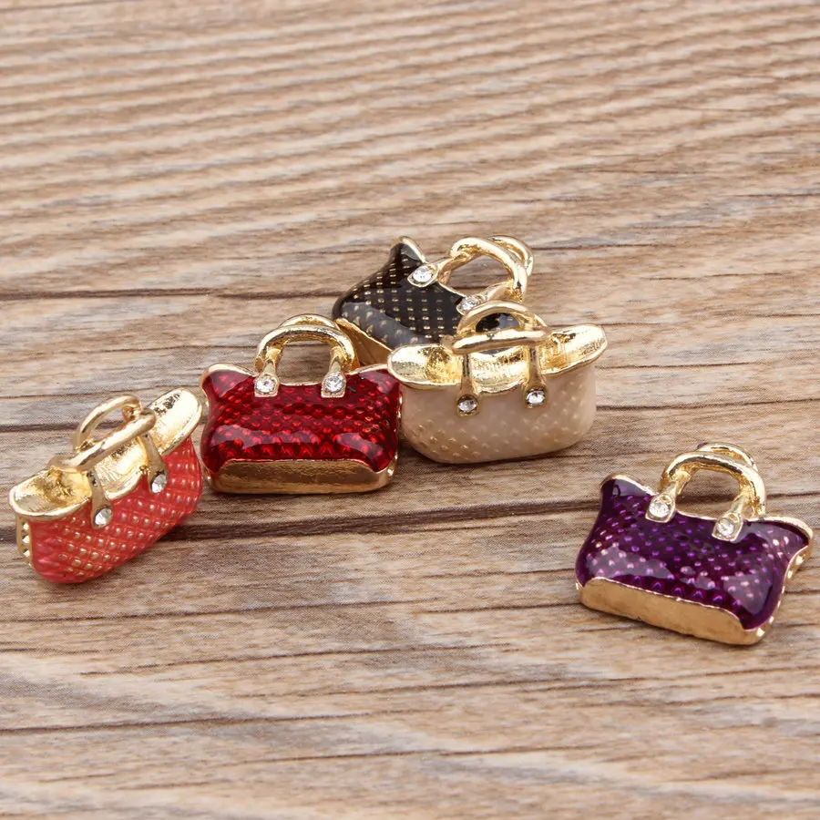 ヴィンテージメタルエナメルハンドバッグ,ペンダント,日曜大工 - Vintage Fashion Ornaments のレビューと価格