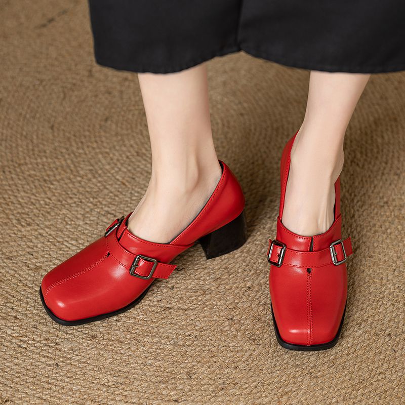 Girseaby ヴィンテージ女性パンプススクエアトゥブロッ - Vintage Fashion Designers のレビューと価格